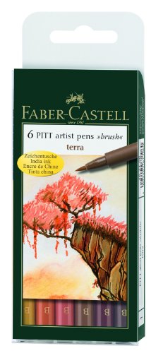 UPC 092633801666, Faber-Castel FC167106 Box of 6 PITT Artist Terra Pens, India Ink, B Box