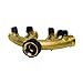 Gilmour Heavy Duty Metal 4 Way Garden Hose Splitter, Quad Water Hose Splitter with Shut Off Valve, Brass Water Manifold