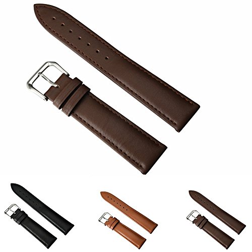 Leather watch strap - choices of color & width (18m…