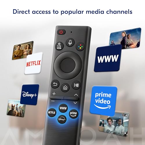 AMROAH Remote Control Replacement for Samsung Smart TV with Voice Control, Compatible with Frame, Curved, Crystal UHD Models 2019–2026