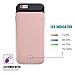 iPhone 6 Plus/6s Plus Battery Case 7200mAh, MAXBEAR Rechargeable External Battery Portable Power Charger Protective Charging Case for Apple iPhone 6 Plus/6s Plus (5.5 Inch)-Rose Gold