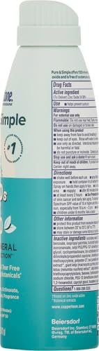 COPPERTONE PURE AND SIMPLE KIDS SUNSCREEN SPRAY SPF 50, ZINC OXIDE MINERAL , TEAR FREE, WATER RESISTANT, BROAD SPECTRUM , 5 OZ