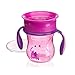 Chicco NaturalFit 360 Degree Rim Trainer Sippy Cup with Handles, Pink, 7 Ounce