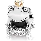 MiniJewelry Frog Prince Charm fits Pandora Bracelets Gold Crown Sterling Silver Gift Women Birthday Christmas