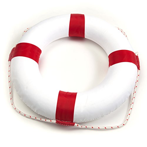 motawator 50cm Diameter Swim Foam Ring Buoy Swimming Pool Safety Life Preserver W/Nylon Cover Kid Child Adult