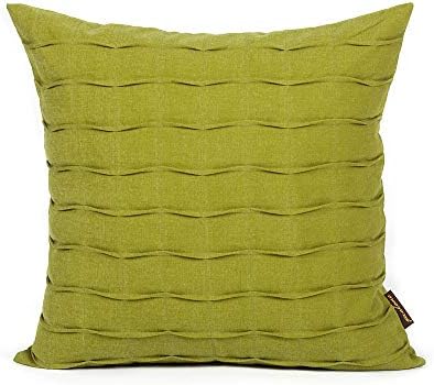 Ol322ay 18x18 Solid Olive Green Pintuck Decorative Cushion Throw Pillow Cover