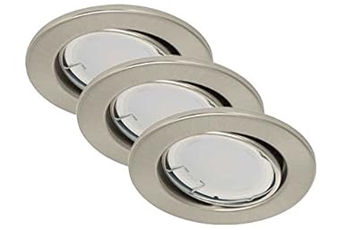 LED Einbauleuchten-Set , 3x6,8 Watt, mattnickel, dimmbar, schwenkbar 7251-032