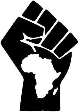 Africa Fist Decal Vinyl Die-Cut Decal Sticker for Car, Truck, Notebook, Laptop, Computer or Window (6"x4.2", black)
