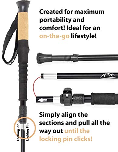 Trekking Poles for Hiking - Hiking Poles - Collapsible Hiking Sticks for Men and Women