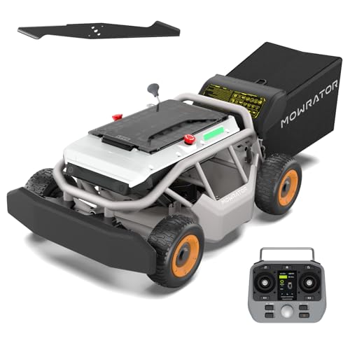 Mowrator S1 4WD 12Ah Remote Control Lawn Mower, All-Season Yard Care, 75% (37°) Slope Climbing, with Leaf Shredding Vacuum, 21" Width, 1.5–4.3" Cutting Height, Up to 0.75 Acres