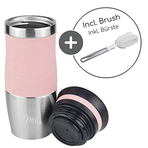 Milu-Thermobecher-Isolierbecher-Kaffeebecher-to-go-370ml-100-Auslaufsicher-Trinkbecher-aus-Edelstahl-Autobecher-doppelwand-Isolierung-Thermo-Becher-Travel-Mug-Rosa