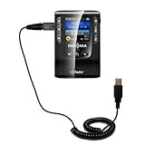 Unique Gomadic Coiled USB Charge and Data Sync Cable Compatible with Insignia NS-HD01 Portable HD Radio Player - Charging and HotSync Functions with one Cable. Built with TipExchange