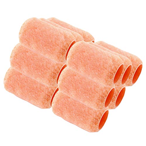 Wideskall Reusable Paint Roller Cover Refill 4" x 3/8" inch Nap Woven Polyester Washable PVC Plastic Core (Pack of 12) - Thumbnail 2