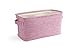 Dejaroo - Baskets for Organizing Diapers and Newborn Essentials, Baby Diaper Caddy Organizer, Embroidered Baby Shower Gifts for Moms, Linen Basket with Handle, 12 x 6 x 6 Inches, Pink
