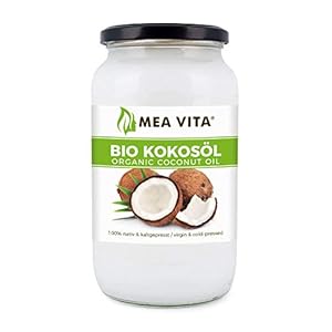 GreatVita Bio Kokosöl, nativ, 1000 ml im Glas zum Kochen Braten Backen
