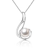 Nonnyl S925 Sterling Silver Freshwater Cultured Pearl Necklaces Pendants 16 inch Chain
