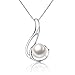 S925 Sterling Silver Freshwater Cultured Pearl Necklaces Pendants 16 inch Chain