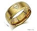 Acupress 8mm Golden Band Ring Unisex Size 6-12 Stainless Steel Men's Titanium Superman Superhero