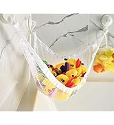 MiniOwls Bathtub Storage Hammock for Kids’ Water Toys - with 3 Super Strong White Suction Cups, E...