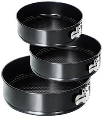 WELLGRO® Baking Mould Set of 3 – springform Cake tin – 24/26/28 cm Diameter – Cake Baking Mould – Non-Stick Coating – Cake Mould