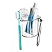InterDesign Power Lock Suction, Toothbrush and Toothpaste Holder for Bathroom Mirror, Shower - Clear