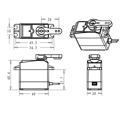 Goolsky DSSERVO DS3218MG RC Servo 20kg Wasserdichtes Aluminiumoberteil Einachsiges Servo Metallzahnrad Digitales Servo… – Bild 7