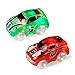 Mini Tudou Magic Cars 2 Pack, Replacement Race Track Car with 3 LED Lights Glow in Dark Compatible with Most Tracks for Boys and Girls (Red,Green)