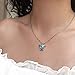 Fancime 925 Sterling Silver Sea Turtle Pendant Necklace Blue Created Opal Jewelry for Women Girls 18