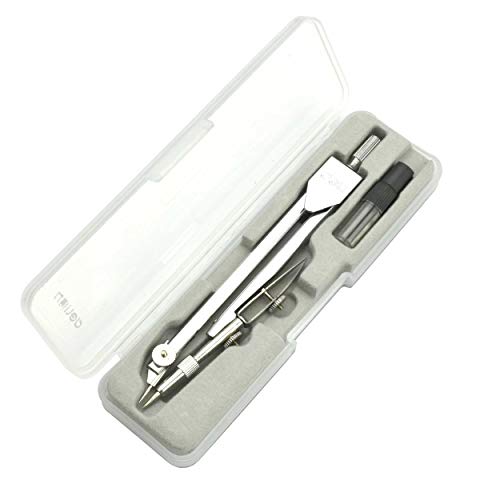 Student Drawing Compass Math Geometry Tools (5 pcs-Compass-Silver)