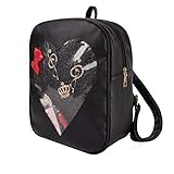 xhorizon TM FL1 Candy Leather Backpack Plastic Transparent Heart Beach Girls School Bag (Black)