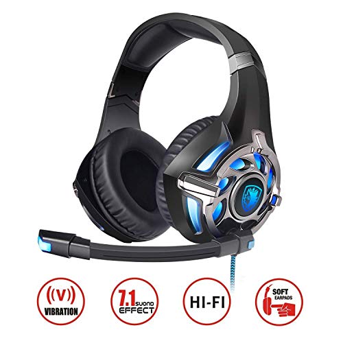 SADES PC Gaming Headset 7.1 Surround Stereo PC Pro USB, Over Ear Headset with High Sensitivity Mic Vibration ¡­ (Best Shopping In Shenzhen)