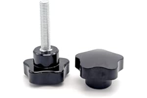Unifizz M10 x 25mm Thumb Screws Clamping Screw Knob Star Knobs Bakelite Pentagonal Plum Shaped Hand Knob Tightening Screw Knob for Mechanical Equipment 4 PCS