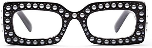 Limsea Hot Sale! Fashion Women Pearl Square Frame Frame Shades Sunglasses Integrated UV Glasses (A)