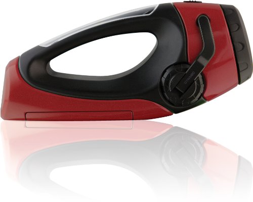 Weather X WF382R NOAA Weather Band and AM/FM Radio Flashlight/Lantern with Dynamo Hand Crank Power - Red/Black