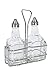 CucinaPrime Oil and Vinegar Cruet Bottles 6 Ounce Bottles with Rack