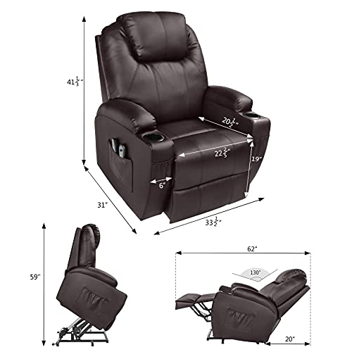 UMAX Lift Recliner Power Lift Chair for Elderly Wall Hugger PU Leather
