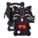 Mulafnxal Black Lucky Cat Case for LG Aristo 2,3D Soft Silicone Tribute Dynasty/K8 2018 2017//K4 2017 MS210n Cases,Cute Kids Girls Cartoon Cover,Kawaii Animal Character Rubber Protector for LG Phoenix
