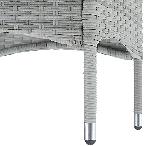 Yeer Poly Rattan Sitzgruppe Rattanmöbel Gartenset Gartenmöbel Essgruppe hellgrau – Bild 7
