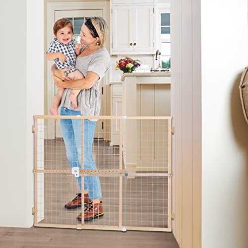 Toddleroo By North States 50" Wide Quick Fit Wire Mesh Baby Gate, Made