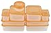 hölm BPA Free Reusable Square Food Storage Containers With Lids (Orange) â€“ Leak Proof - Great For Meal Prep , Dressing, Baby or Gourmet Foods â€“ 9 PCS Set