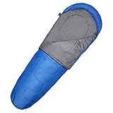 OMorc Mummy Sleeping Bag, 32 to 50 Degrees F Ultralight Compact Sleeping Bags for Adult, Kids Over 5 Years - Compression Sack Included - Blue