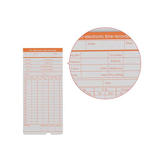 Aibecy DOYO Time Card 2-Sided Monthly Format Size 7.4 3.3 Inch for Employee Attendance Various Time Clock Recorder Machine, 100pcs/ Pack - Thumbnail 3