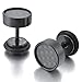 Men's 8mm Stainless Steel Stud Resin Carbon Fiber Earrings Black Silver Tapers Cheater Faux Fake Ear Plugs Gauges Illusion Tunnel Non Pierce Body Jewelry