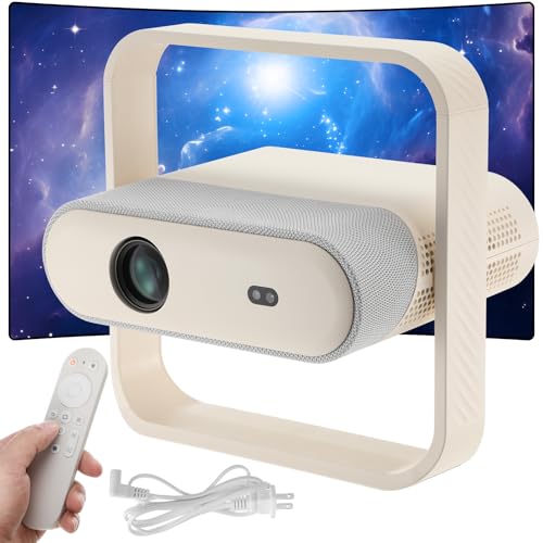 Sosoport Proyector Inteligente Soporta 4K y 1080P Nativo, Altavoces Estéreo 5W×2, Enfoque Automático, Ultra Delgado 70 mm, Gimbal 360°, Luz Ambiental RGB, WiFi 6, Bluetooth, Cine en Casa Portátil