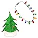 Windy City Novelties Ugly Sweater Christmas Party Kit - Green Christmas Tree Holiday Hat + LED Christmas Bulb Necklace Combo