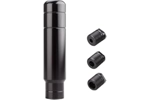 BARTOO Aluminum Alloy Heavy Weighted Shifter Knob, 5" Auto Gear Shift Knob, Car Gear Lever Stick Shifter Handle,with 3 Threaded Adapters M8 M10 M12,Fit Most Automatic Manual Vehicle (Black)
