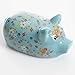 Urban Market by Gibson Life on the Farm butter, figural dish, piggy lid, Blue