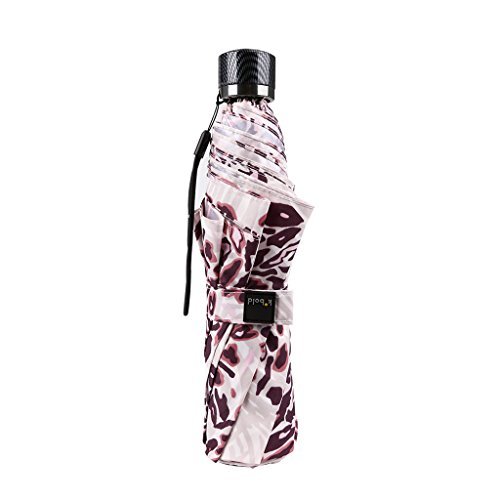 Kobold Compact Travel Sun Folding Umbrella UV Protection Light for Women Windproof Parasol Rain Umbrellas Pink Leopard Pattern