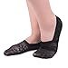 Flammi Women's Lace No Show Liner Socks Non Slip Cotton Bottom 6 Pairs (Black)