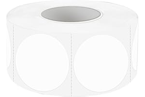 Yegawen Removable Color Dot Stickers, 1 Inch Writable Garage Sale Price Tags, Waterproof Circle Stickers - 500pcs White